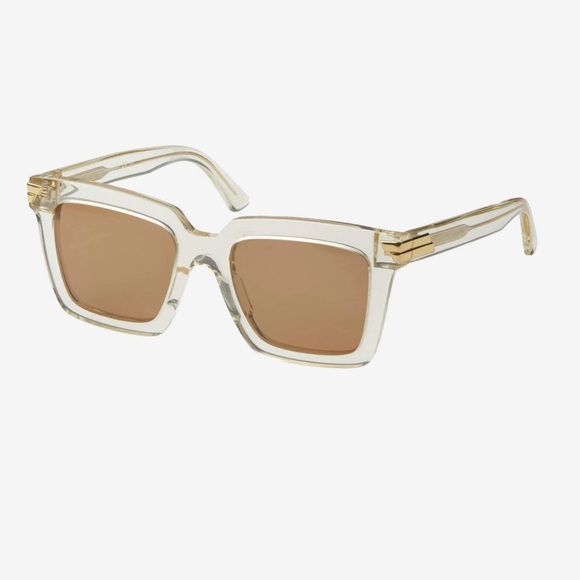 Bottega Veneta Accessories - Bottega Veneta BV1122S 003 New Transparent Yellow/Grey Women's Sunglasses